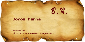 Boros Manna névjegykártya